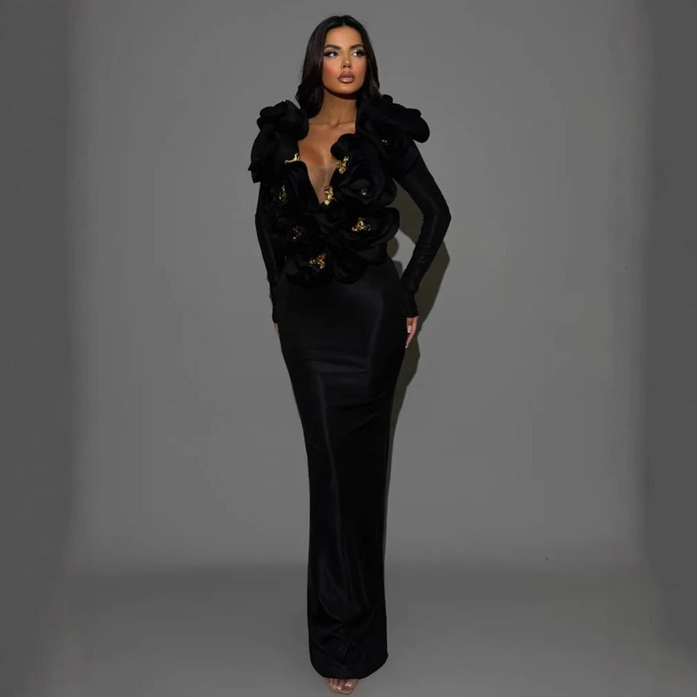 Women's Three-dimensional Flower Sexy Dress