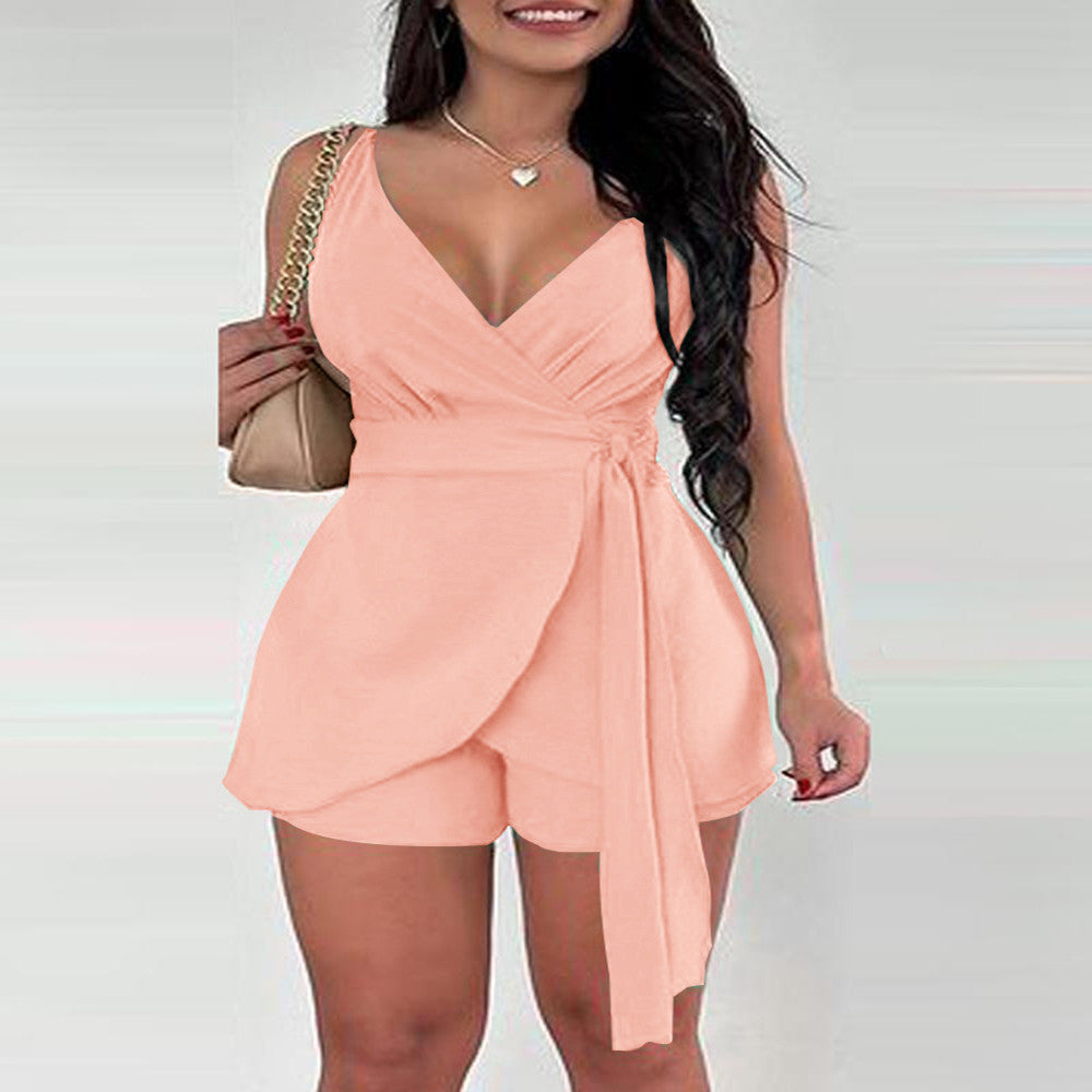 Women's Spring Strap Cross Jumpsuit