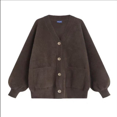 Women's Waterproof Mink Fur Knitted Cardigan